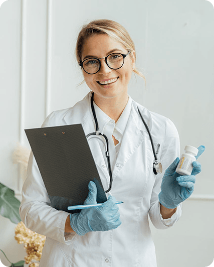Doctor reviewing treatment plan